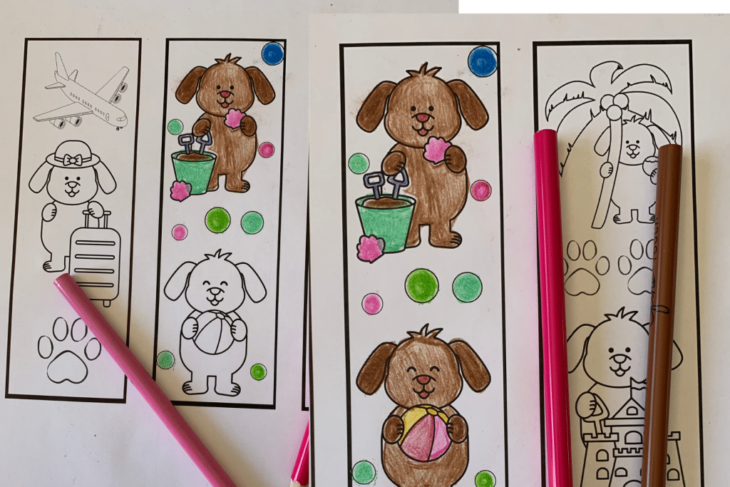 Free Printable Coloring Bookmarks for Dog Lovers coloring started