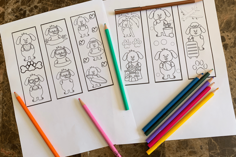 Free Printable Coloring Bookmarks for Dog Lovers