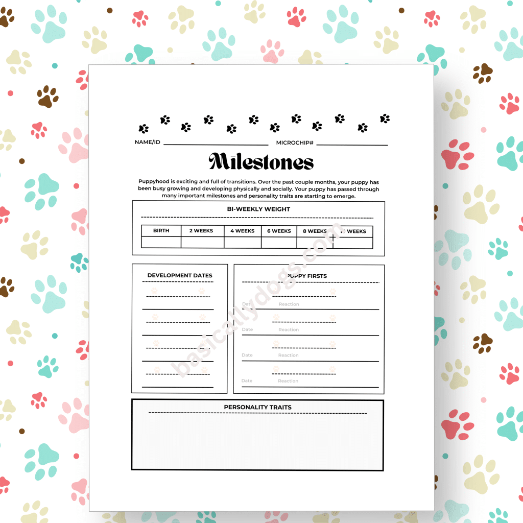 Ultimate Free Printable New Puppy Checklist for Pet Parents milestones