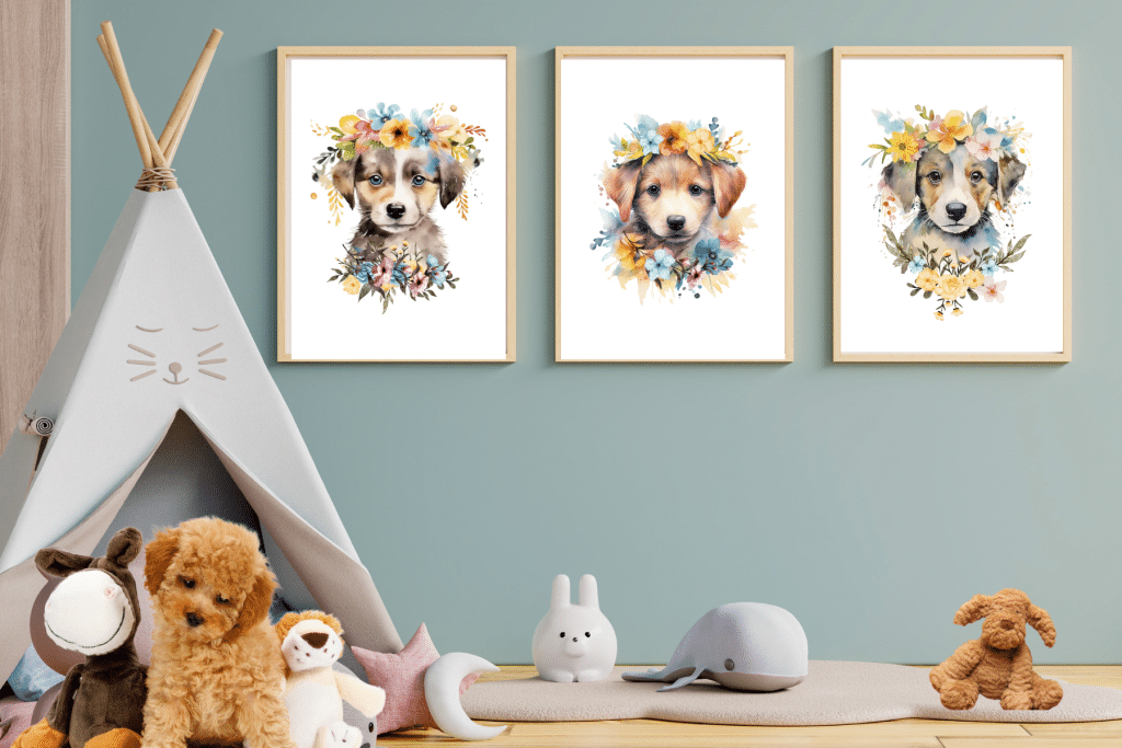 Dog Nursery Decor Theme Ideas etsy wall art
