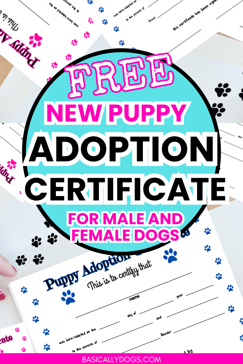 Grab a Free Pet Puppy Adoption Certificate Printable for New Dogs