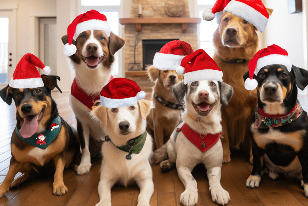 Dogs Wearing Santa Hats and the Best Christmas dog collars