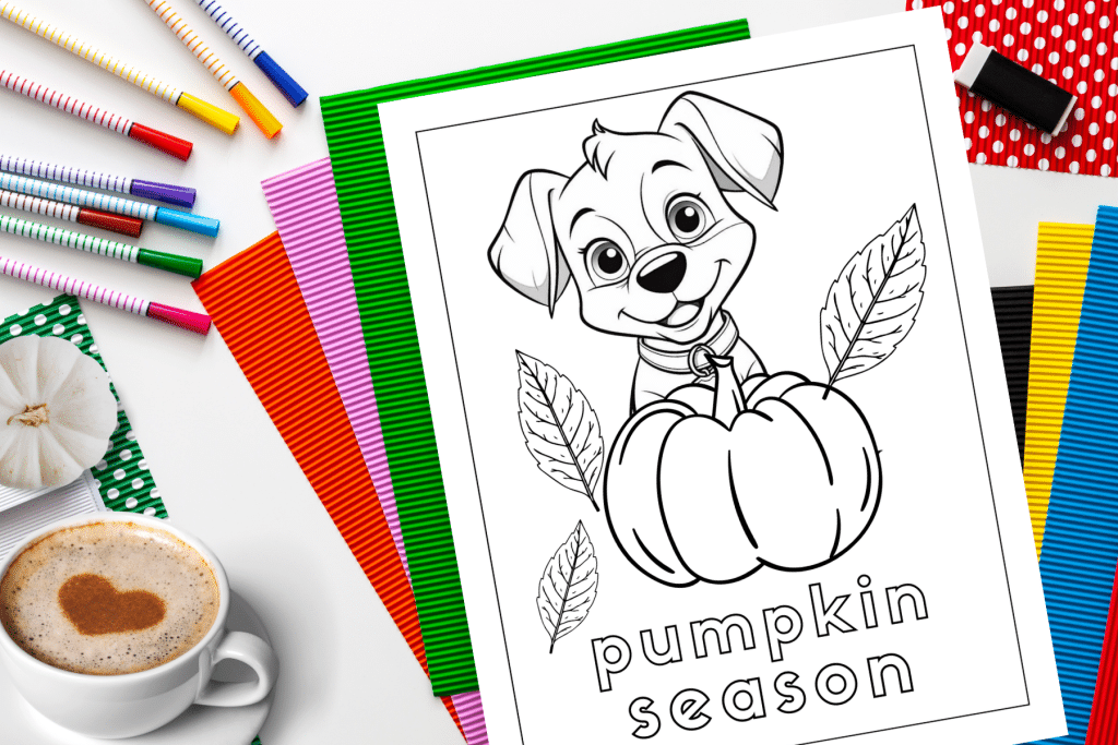 Fun Thanksgiving Puppy Coloring Pages