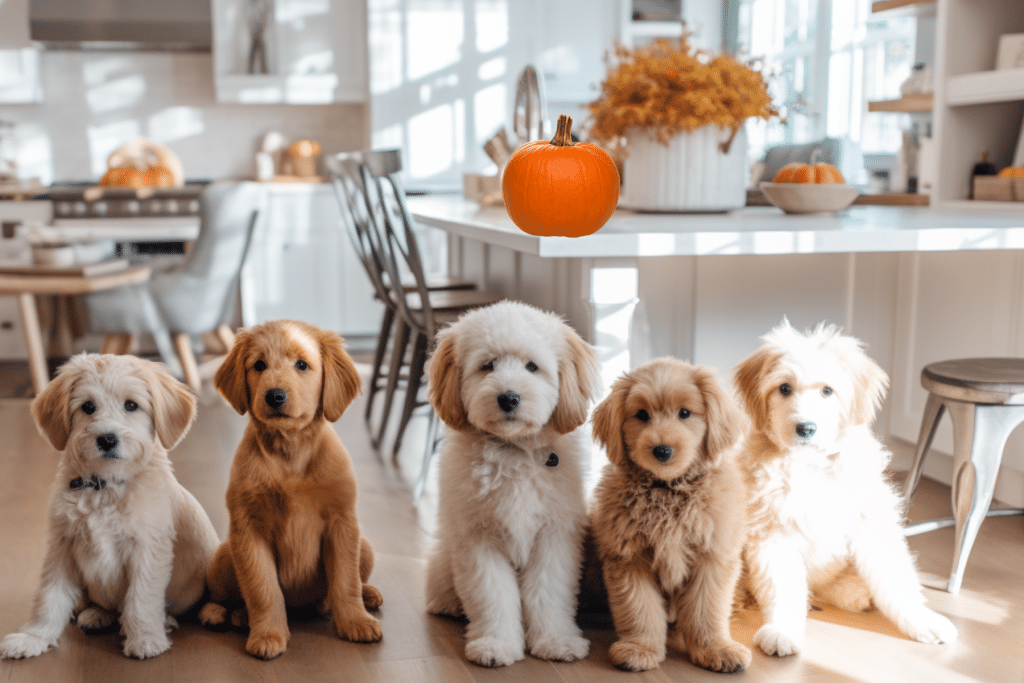 group of cute thanksgiving dog needing names