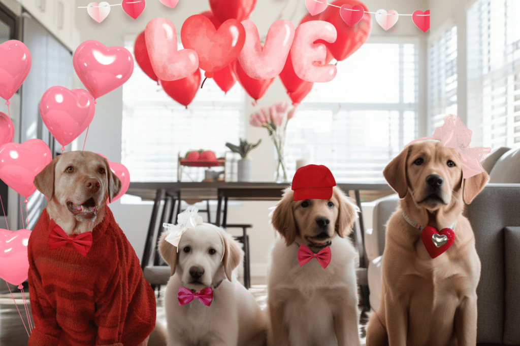 Dog Valentine’s Day outfits for family of dogs