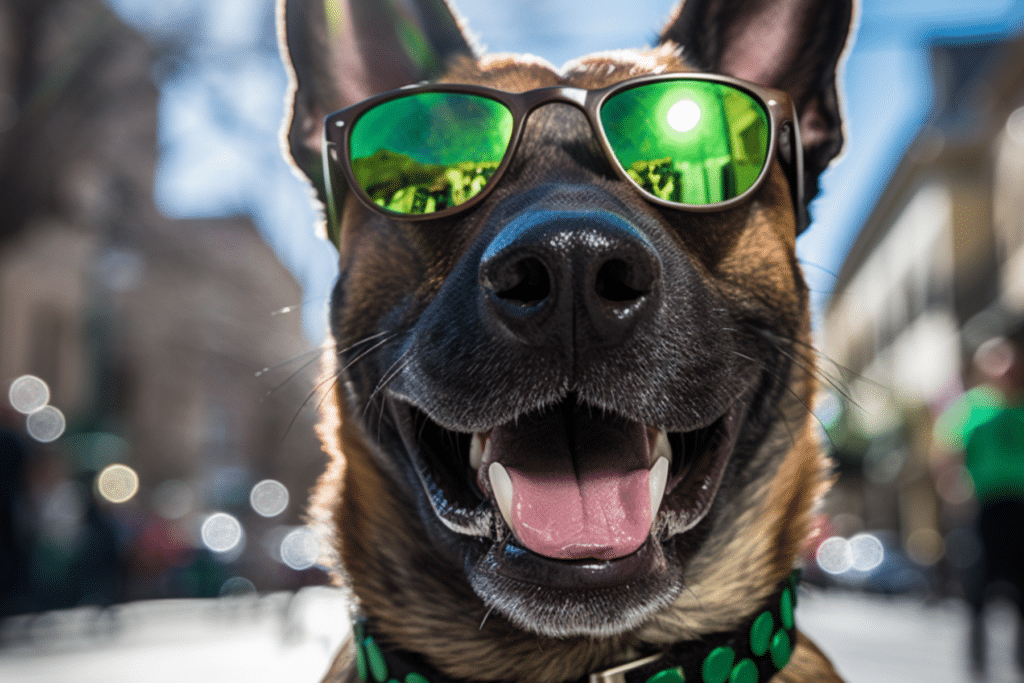 Dog St. Patrick's Day Outfits and Accessories fun glasses