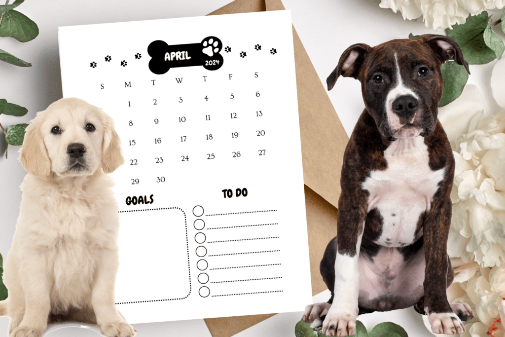 free printable dog lovers calendar print