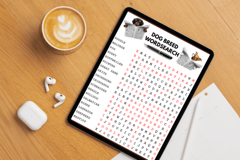 Free Printable Dog Word Search of Breeds for Kids and Adults ...